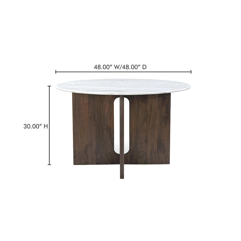 NADAAL STUDIOS Brelline, Round Dining Table With Cross Legs - 48W x48D x30H