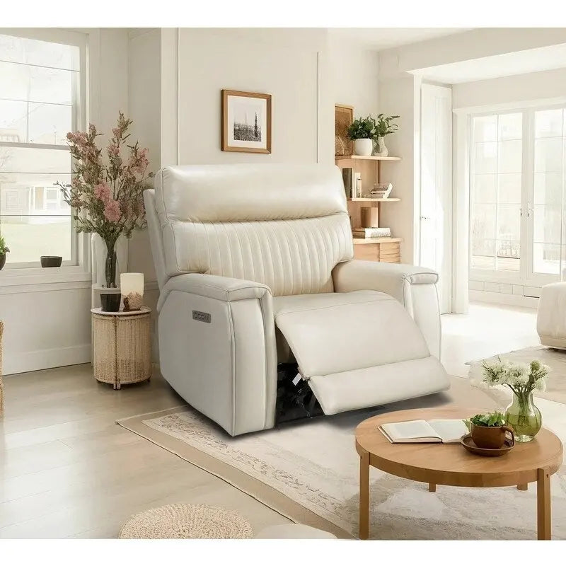 Leather Zero Gravity Power Recliner with Power Headrest and Power Lumbar,USB&USB-C Port