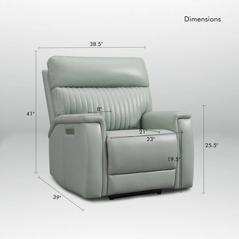 Leather Zero Gravity Power Recliner with Power Headrest and Power Lumbar,USB&USB-C Port