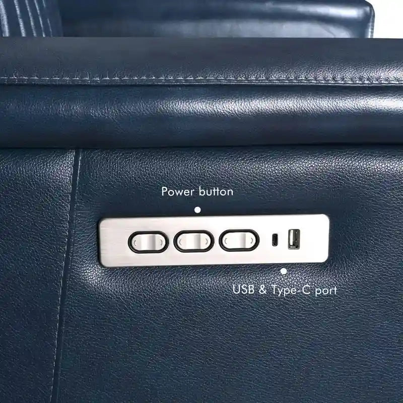 Leather Zero Gravity Power Recliner with Power Headrest and Power Lumbar,USB&USB-C Port