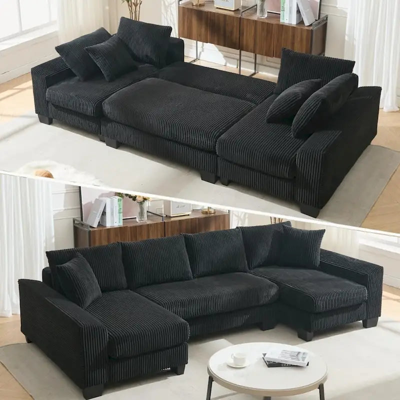 114  Pull Out Sleeper Sofa Bed,Adjustable Sleeper Sofa,Corduroy Sofa