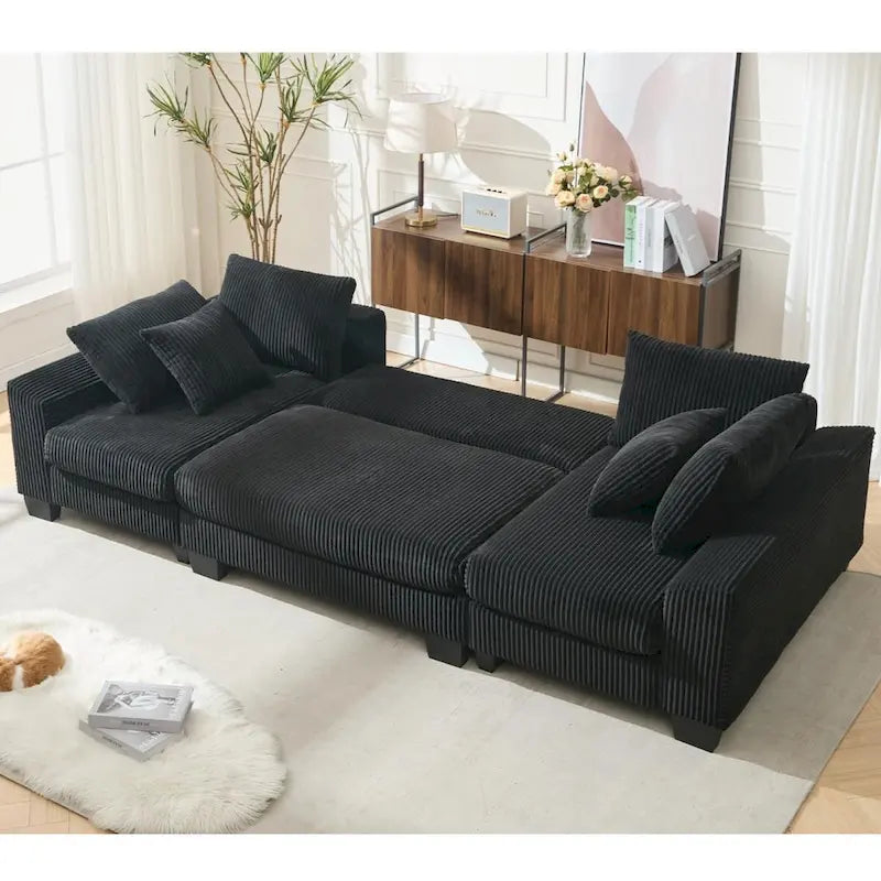 114  Pull Out Sleeper Sofa Bed,Adjustable Sleeper Sofa,Corduroy Sofa