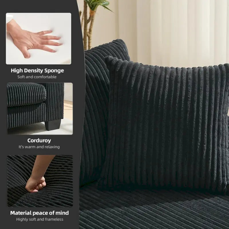 114  Pull Out Sleeper Sofa Bed,Adjustable Sleeper Sofa,Corduroy Sofa