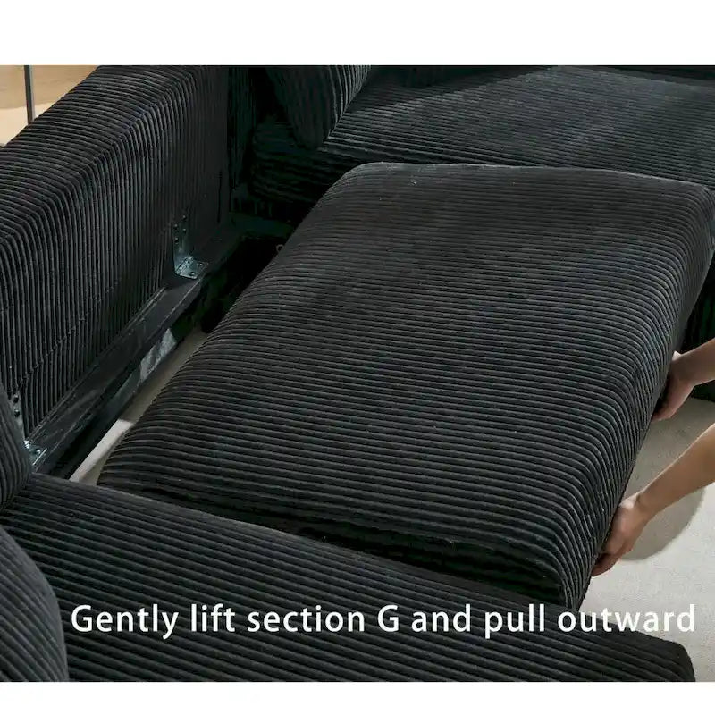 114  Pull Out Sleeper Sofa Bed,Adjustable Sleeper Sofa,Corduroy Sofa