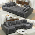 114  Pull Out Sleeper Sofa Bed,Adjustable Sleeper Sofa,Corduroy Sofa