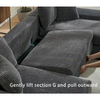 114  Pull Out Sleeper Sofa Bed,Adjustable Sleeper Sofa,Corduroy Sofa