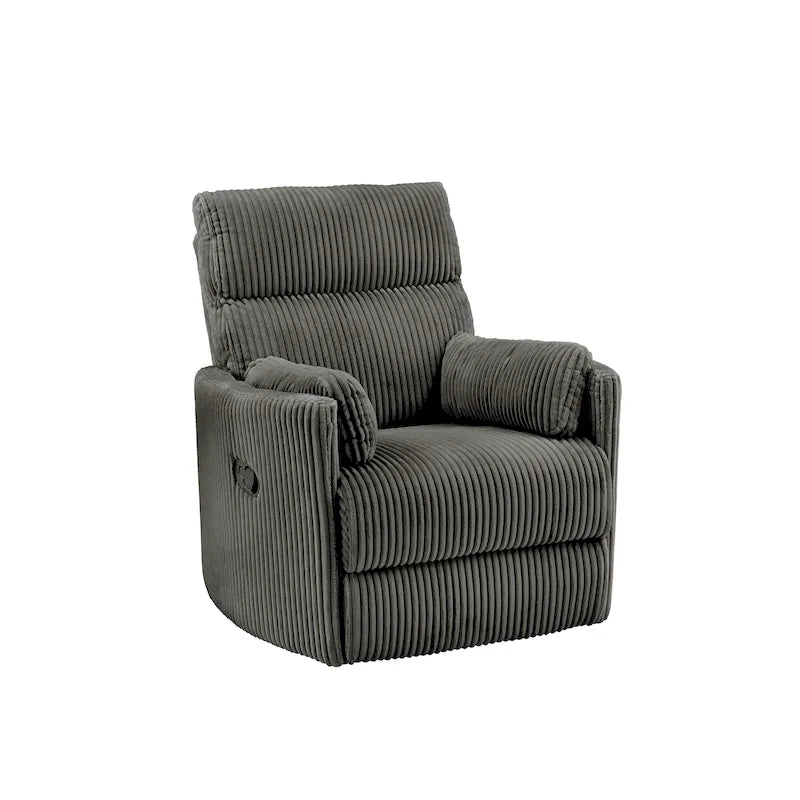 Montclair Plush Corduroy Fabric Manual Swivel Glider Recliner by iNSPIRE Q Classic