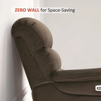 MCombo Zero Wall-Hugger Power Recliner Chair with Adjustable Headrest, Perfect for Small Spaces and RV, Fabric ST257