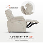 MCombo Zero Wall-Hugger Power Recliner Chair with Adjustable Headrest, Perfect for Small Spaces and RV, Fabric ST257