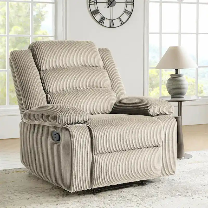 Modern 36 W Cotton/ Corduroy Push Back Manual Recliner Chair