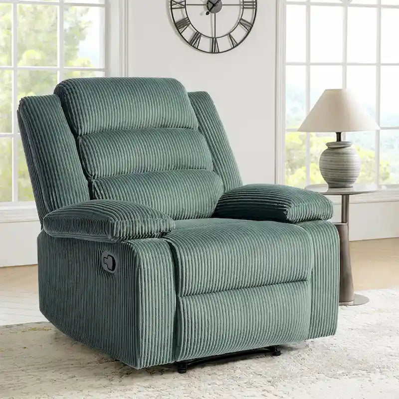 Modern 36 W Cotton/ Corduroy Push Back Manual Recliner Chair
