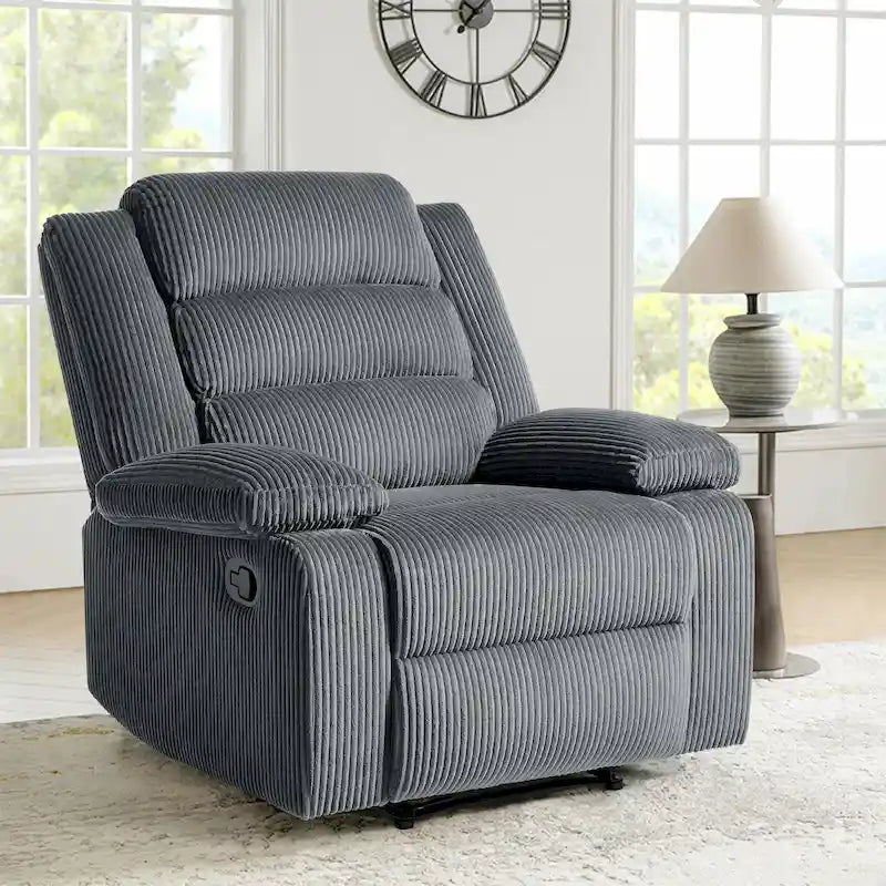 Modern 36 W Cotton/ Corduroy Push Back Manual Recliner Chair