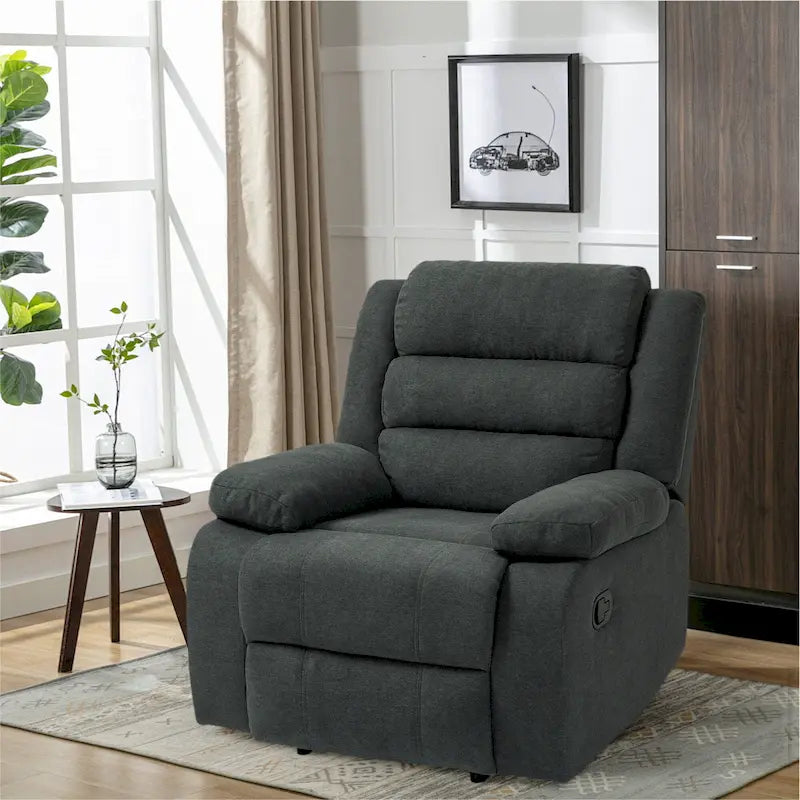 Modern 36 W Cotton/ Corduroy Push Back Manual Recliner Chair