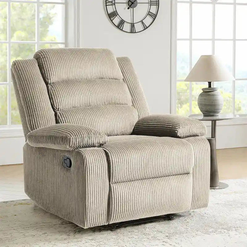Modern 36 W Cotton/ Corduroy Push Back Manual Recliner Chair