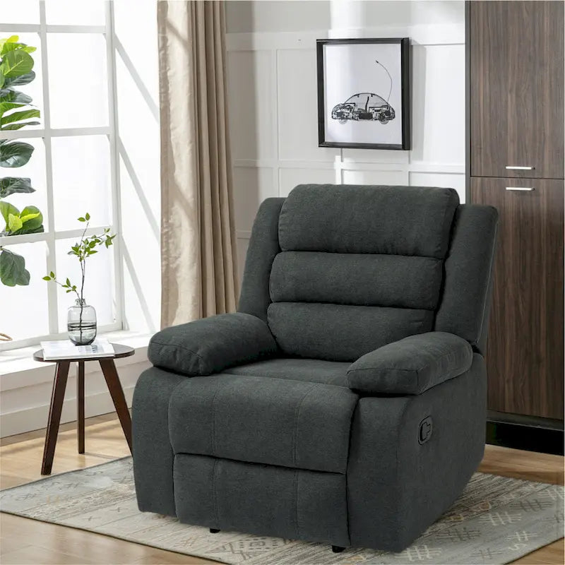 Modern 36 W Cotton/ Corduroy Push Back Manual Recliner Chair