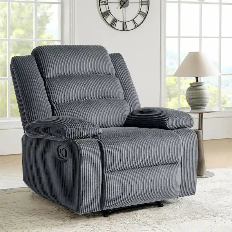 Modern 36 W Cotton/ Corduroy Push Back Manual Recliner Chair