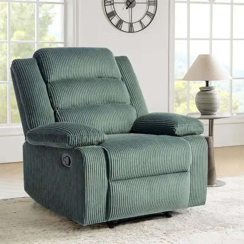 Modern 36 W Cotton/ Corduroy Push Back Manual Recliner Chair