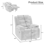 Modern 36 W Cotton/ Corduroy Push Back Manual Recliner Chair