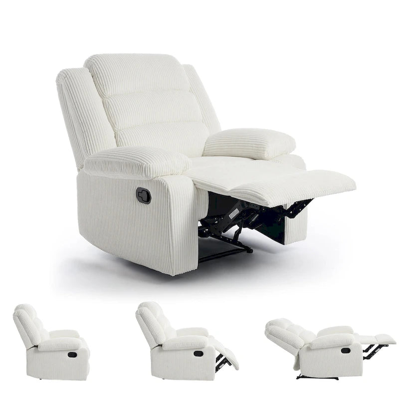 Modern 36 W Cotton/ Corduroy Push Back Manual Recliner Chair