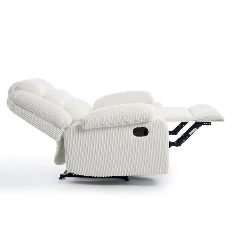 Modern 36 W Cotton/ Corduroy Push Back Manual Recliner Chair