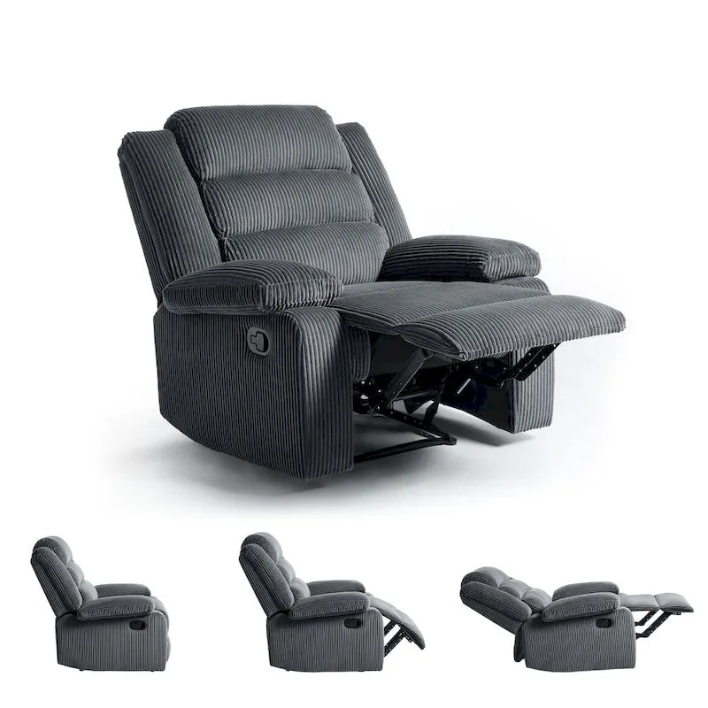 Modern 36 W Cotton/ Corduroy Push Back Manual Recliner Chair