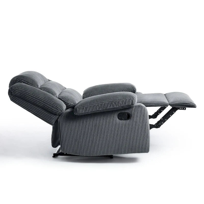 Modern 36 W Cotton/ Corduroy Push Back Manual Recliner Chair