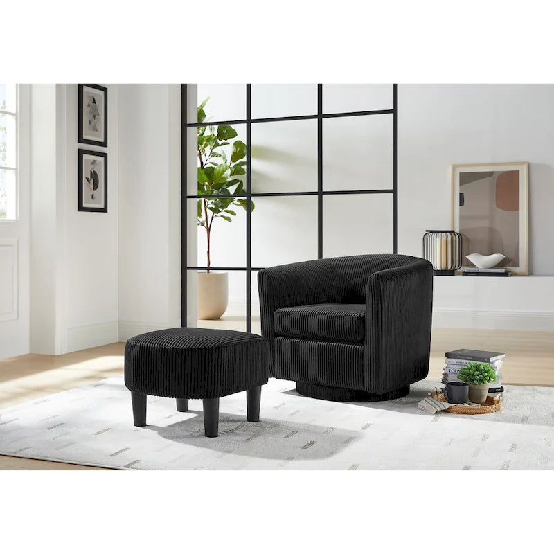 26.38 Swivel Arm Chair with Ottoman