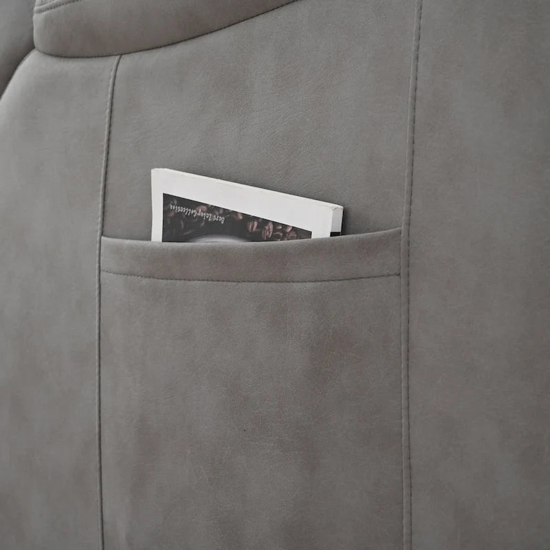 Grey Wide Seat Power Lift Recliner for Seniors with Remote Control, Side Pocket, and Adjustable Recline Options