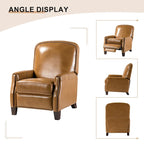 Gladis Modern Retro Genuine Leather Recliner with Nailhead Trim by HULALA HOME