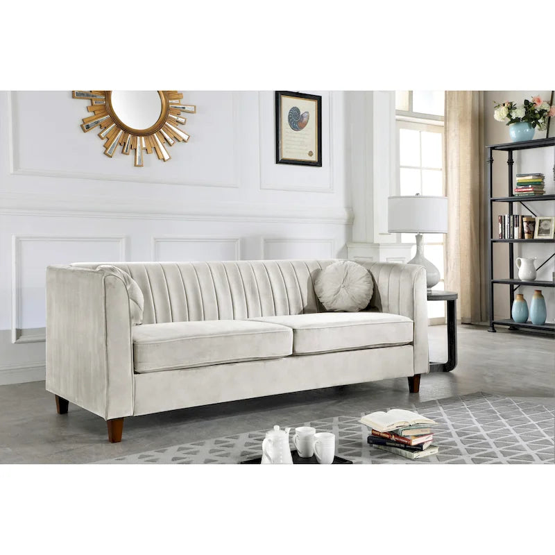 Arvilla Velvet Kitts Classic Chesterfield Sofa