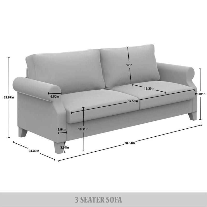 CraftPorch Classic Linen Upholstered Sofa