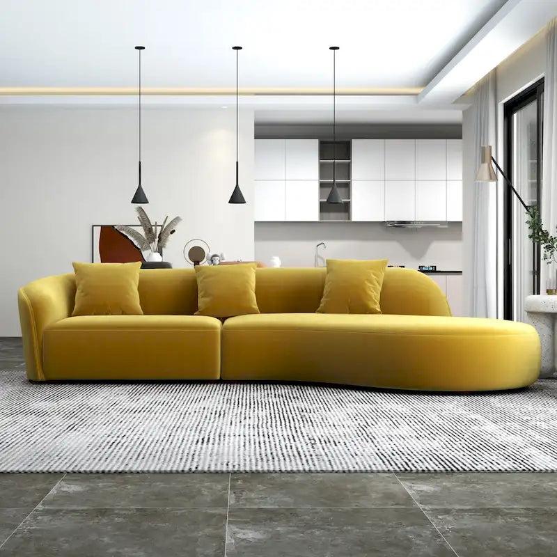 Gallar Japandi Style Luxury Modern Velvet Curved Sofa