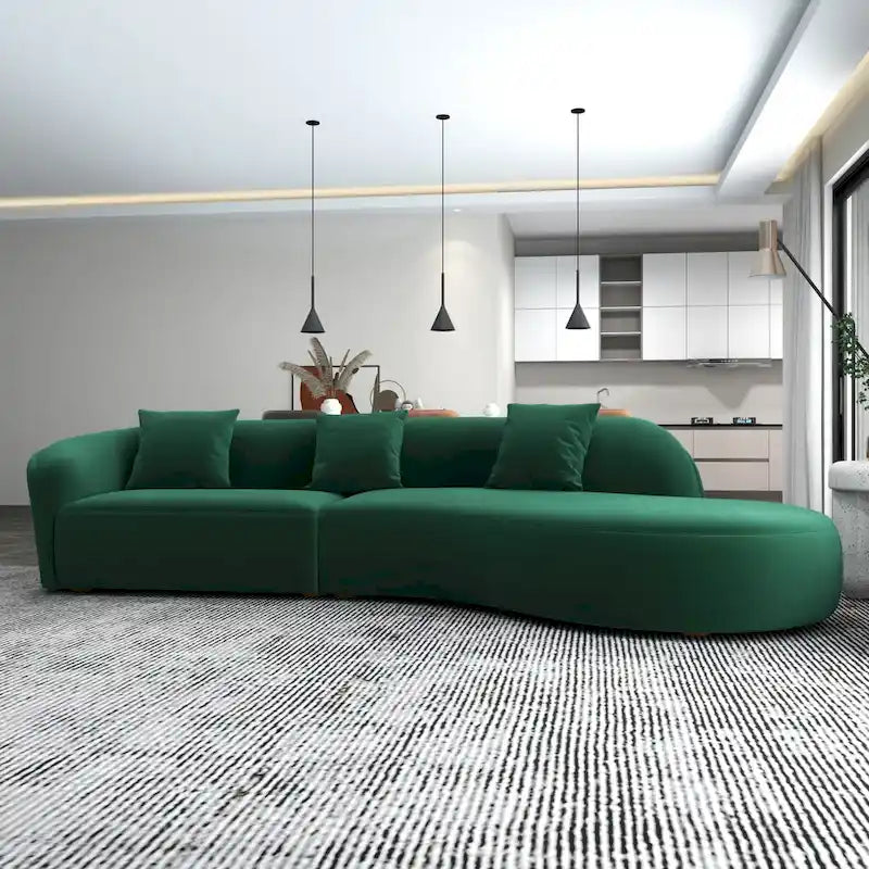 Gallar Japandi Style Luxury Modern Velvet Curved Sofa