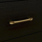 61.4W Modern Black Dresser with 9 Spacious Drawers - Gold Handles