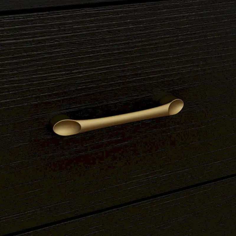 61.4W Modern Black Dresser with 9 Spacious Drawers - Gold Handles