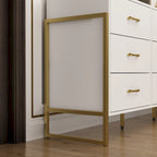 61.4W Modern Black Dresser with 9 Spacious Drawers - Gold Handles