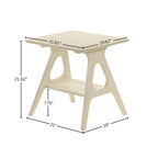 Roundhill Furniture Arona Mid-Century Modern Wood End Table with Shelf