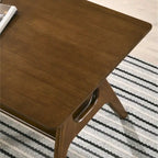 Roundhill Furniture Arona Mid-Century Modern Wood End Table with Shelf
