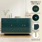 Clihome 3 Door Glossy Media Storage Sideboard Accent Cabinet