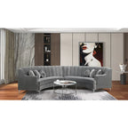 142Velvet Fabric Curve Sectional Sofa - 142