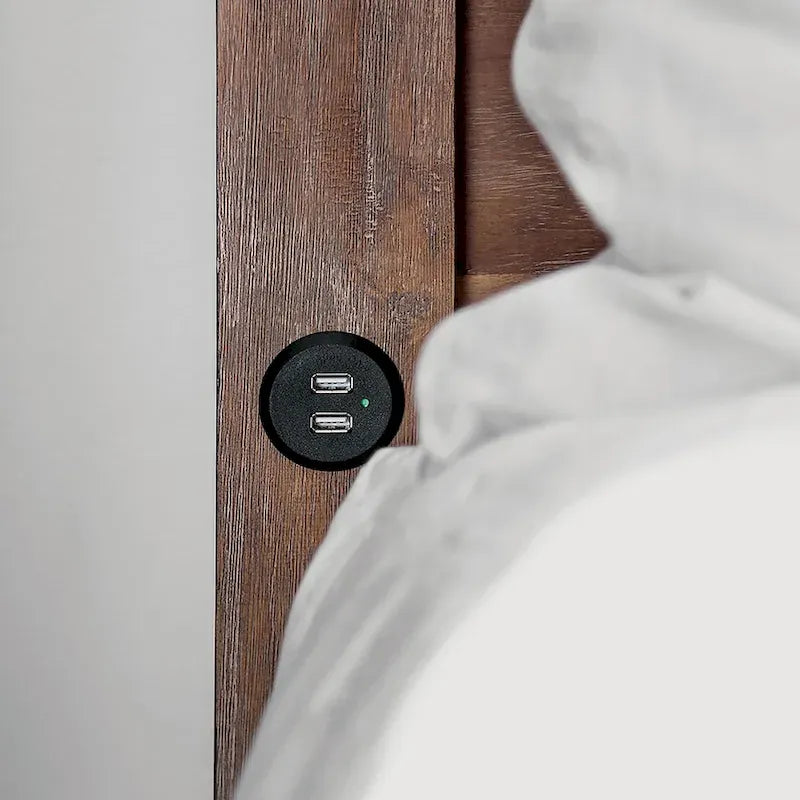 Furniture of America Werr Rustic Wood 2-Drawer Storage Bed with USB Headboard