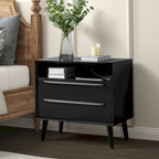 Kay Mid-century Modern 2 - Drawer Nightstand with Built-In Outlets and USB by HULALA HOME