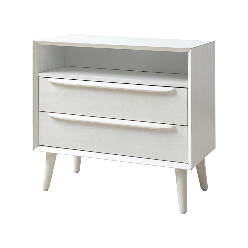 Kay Mid-century Modern 2 - Drawer Nightstand with Built-In Outlets and USB by HULALA HOME