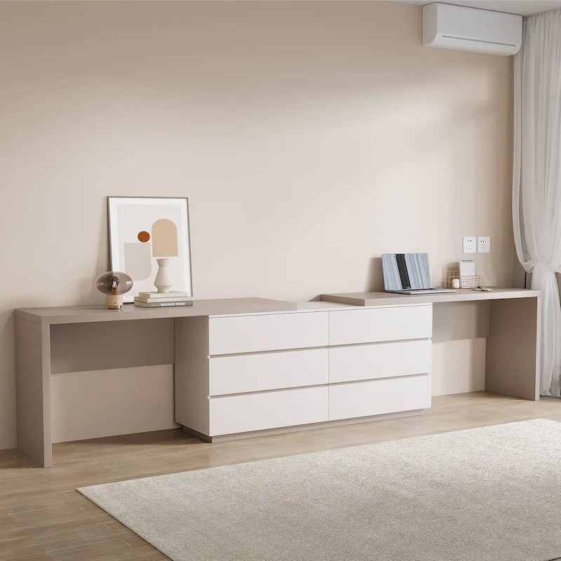 144 Inch Modern Home Office Expandable Dresser Desk