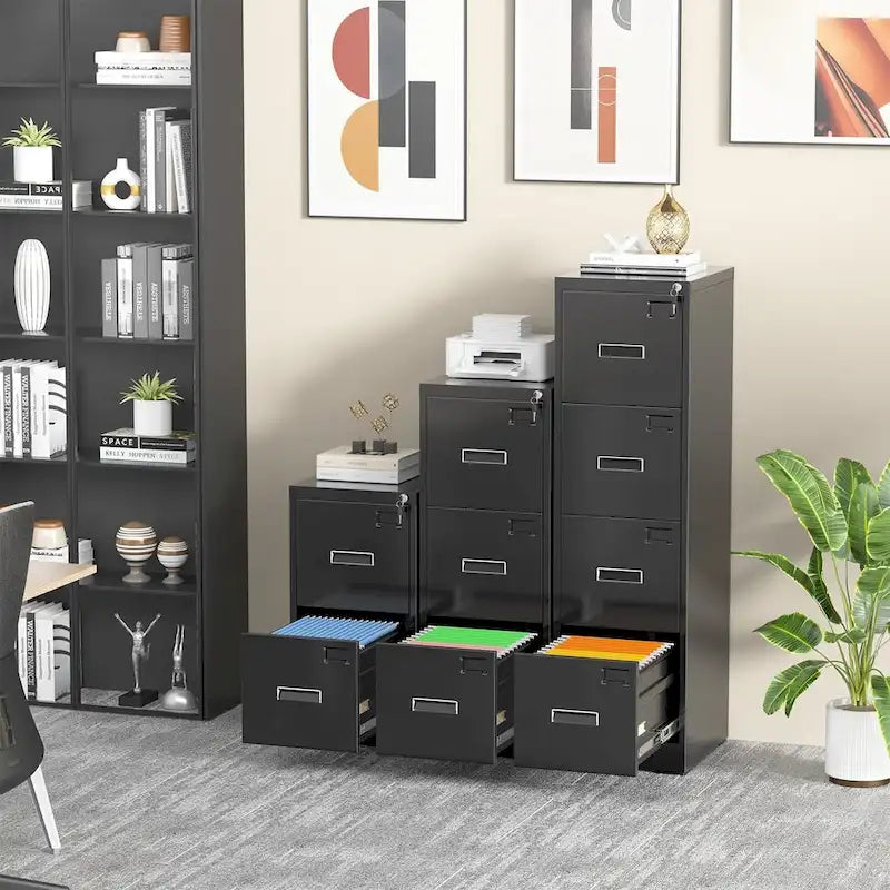 18 Deep 4 Drawers Vertical Metal Locking File Cabinet with with 4 Adjustable Hanging Frame for Home Office