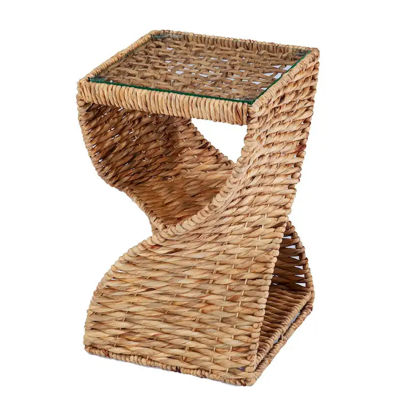 SEI Furniture Nivvan Coastal Natural Woven Fiber Side Table