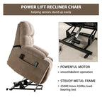 Power Lift Recliner Chair With Electric Massage And Heat For Elderly With 2 Cup Holders