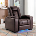 Electric Recliner Adjustable Headrest with USB Ports and Cup Holders Home Theater Seating Reclining Chair Hidden Arm Storage