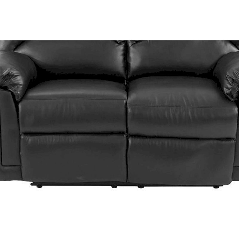 Bonded Leather Recliner Loveseat Black