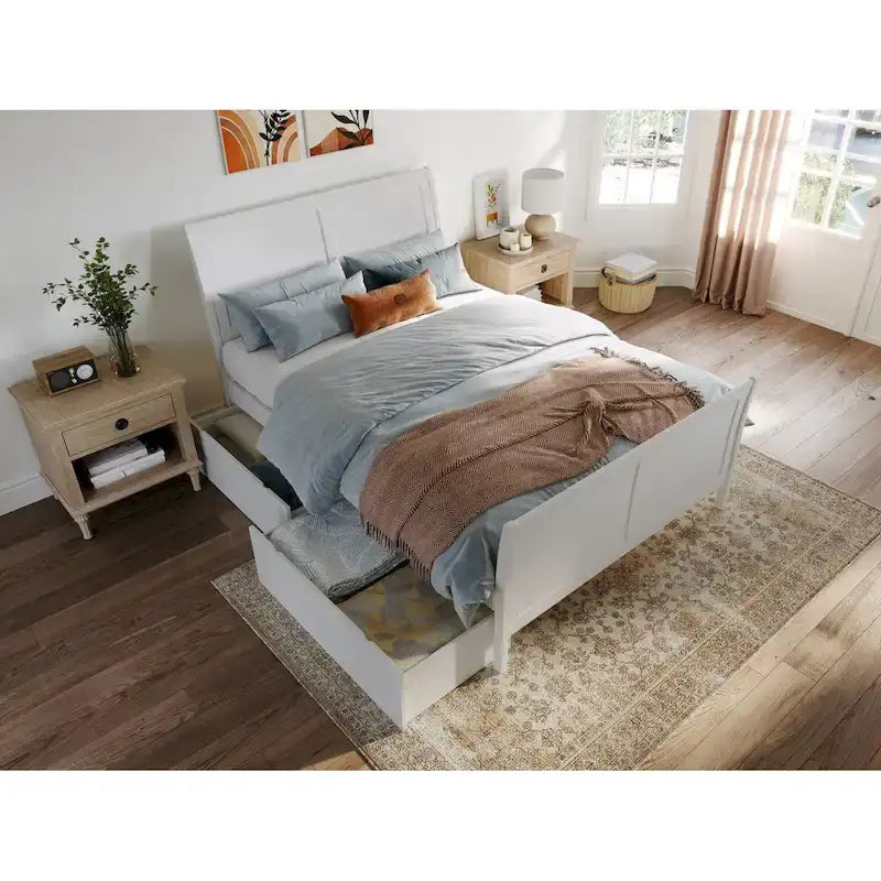 AFI Portland Platform Bed with Matching Footboard & Storage Drawers